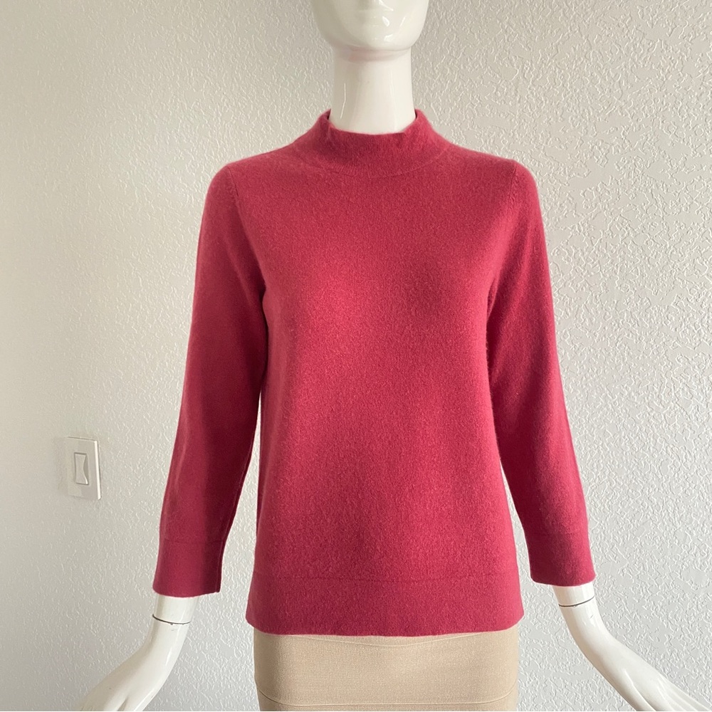Repeat red mock neck cashmere